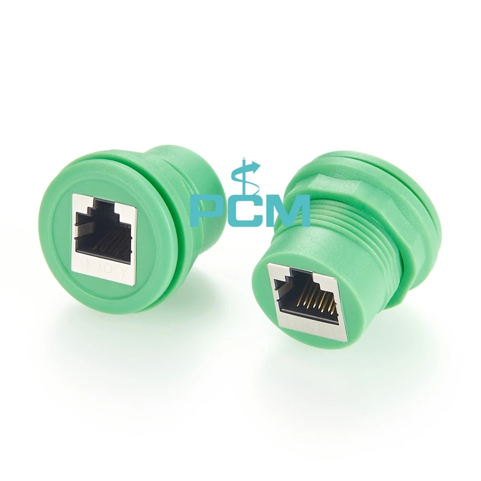Profinet Cat6 RJ 45 8 P8C Kvinnlig foder genom rundpanelens monteringsansvar