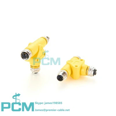 M12 K-kod tee-splitter för kranförbindelse