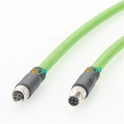 M8 4Pin D-kod Feamale Till Male Profinet-kabel