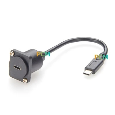 USB 3.1 Typ C-kabelhane till kvinnlig dataförlängning D-typpanelmontering